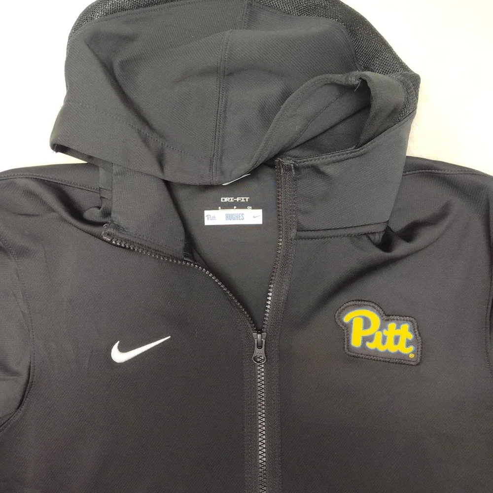 Pitt Panthers Nike Jacket‎ Womens Small Black Hooded Full Zip Dri-FIT Football